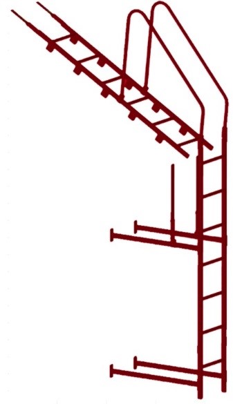 Лестница кровельная, стеновая без кронштейнов